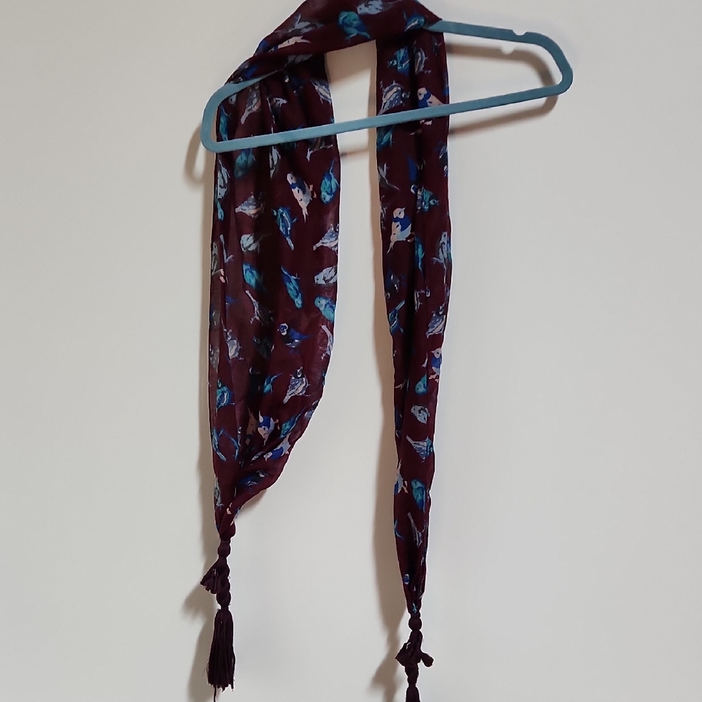American Eagle Outfitters Maroon and Teal Scarf